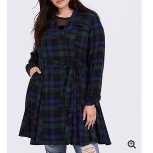 Torrid blue and green flannel dress